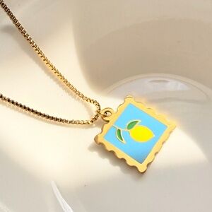 14K Gold Plated Lemon 🍋 Pendant Necklace